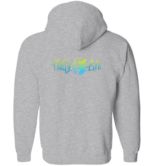 Flatty Life Gildan Zip Hoodie Front/Back - WagALotBowWow