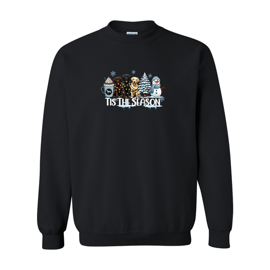 Labrador Tis The Season Winter Heavy Blend Crewneck Sweatshirt - WagALotBowWow