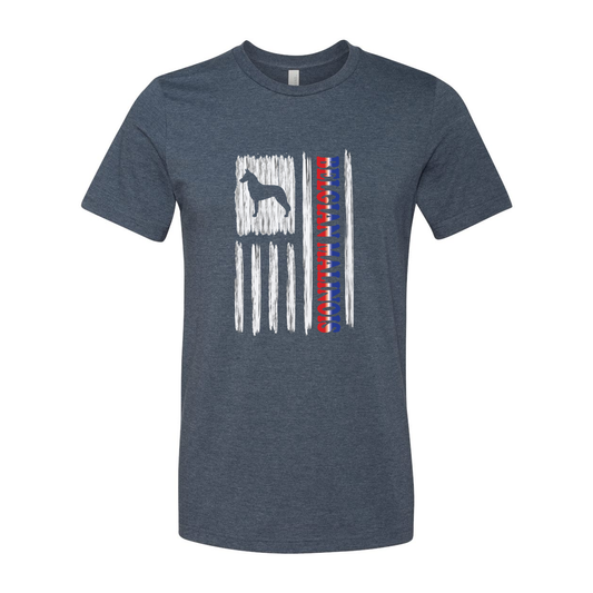 Belgian Malinois Vertical Flag RWB Unisex Short Sleeve Jersey Tee - WagALotBowWow