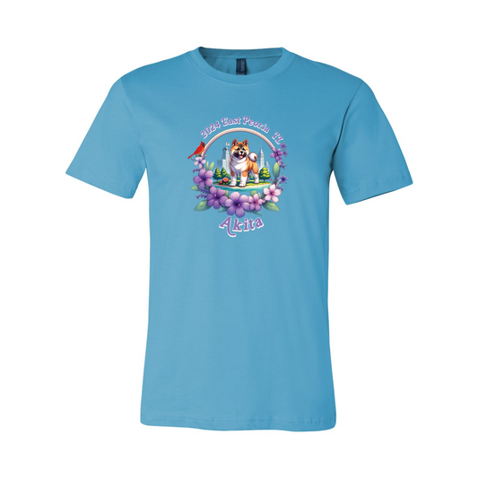 IL Akita Purple letters SS T-Shirt Front Only - WagALotBowWow