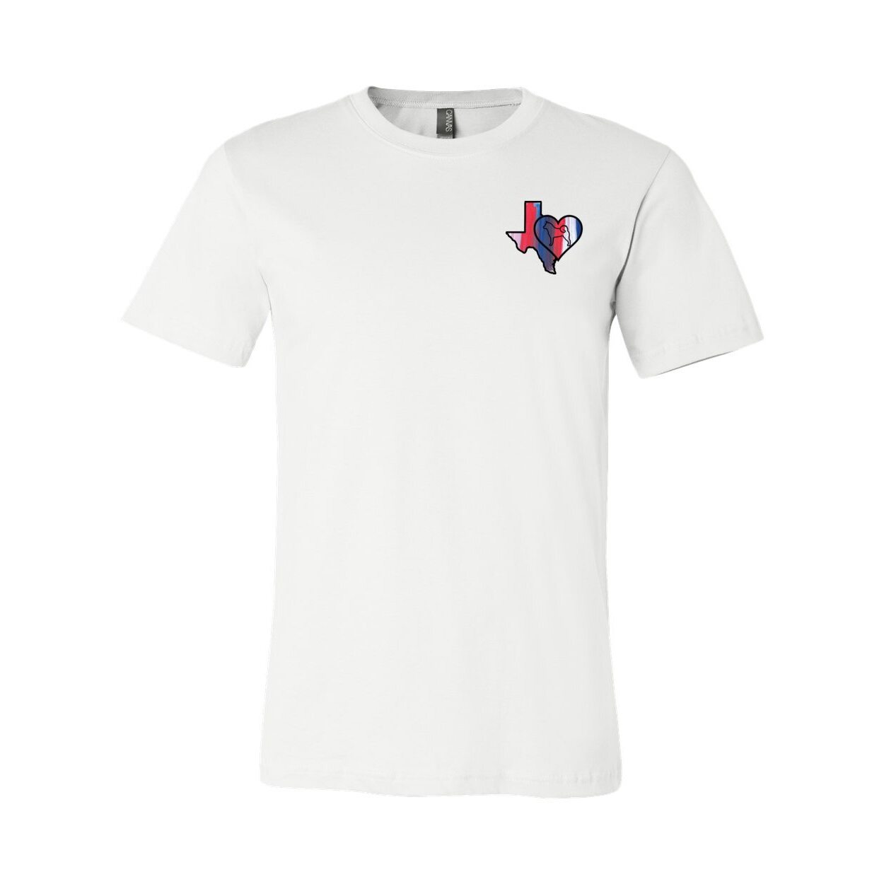 Texas Heart Akita Front/Back Unisex Short Sleeve Jersey Tee - WagALotBowWow