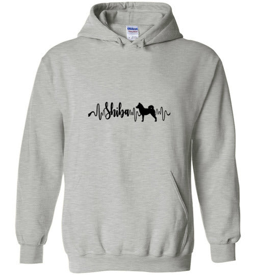 Shiba Heartbeat Long Sleeve & Hoodie - WagALotBowWow