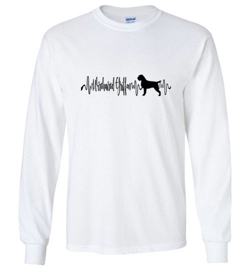 Wiredhair Griffon Heartbeat Long Sleeve Shirt Black Lettering - WagALotBowWow