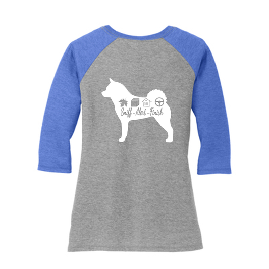 Akita Scent F/B 3/4-Sleeve Raglan - WagALotBowWow