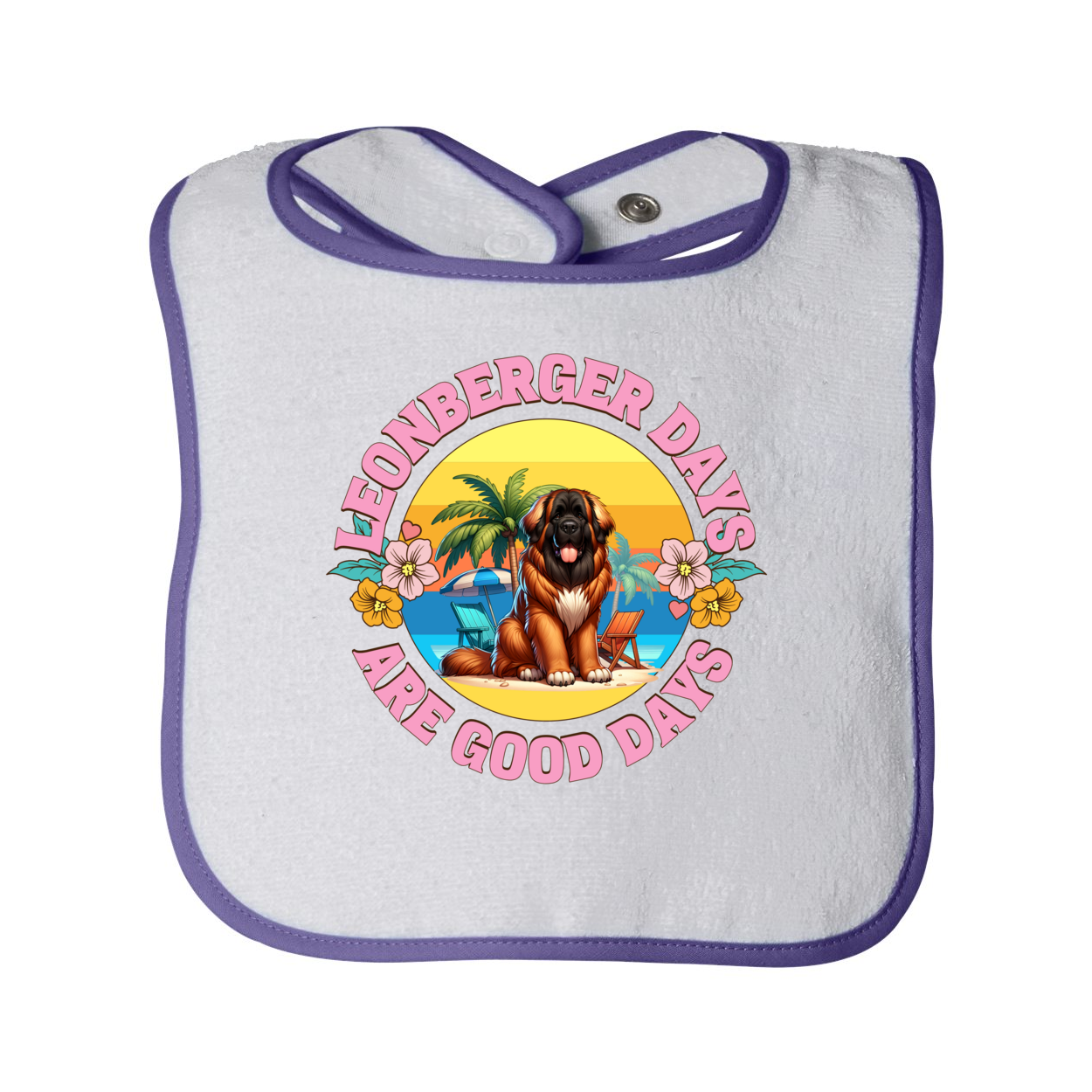 Infant Contrast Trim Terry Bib - WagALotBowWow