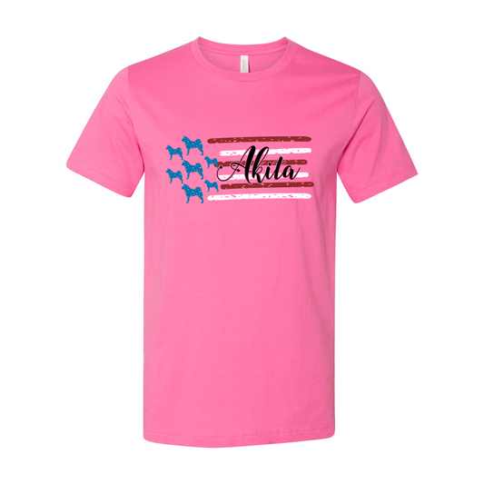 Akita Distressed Flag Black - WagALotBowWow