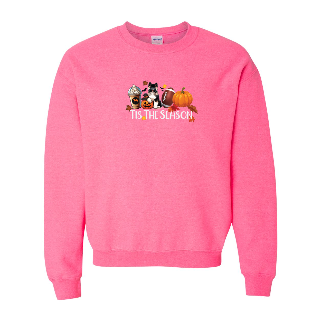 Akita Tis The Season Pumpkin Gildan Sweatshirt - WagALotBowWow