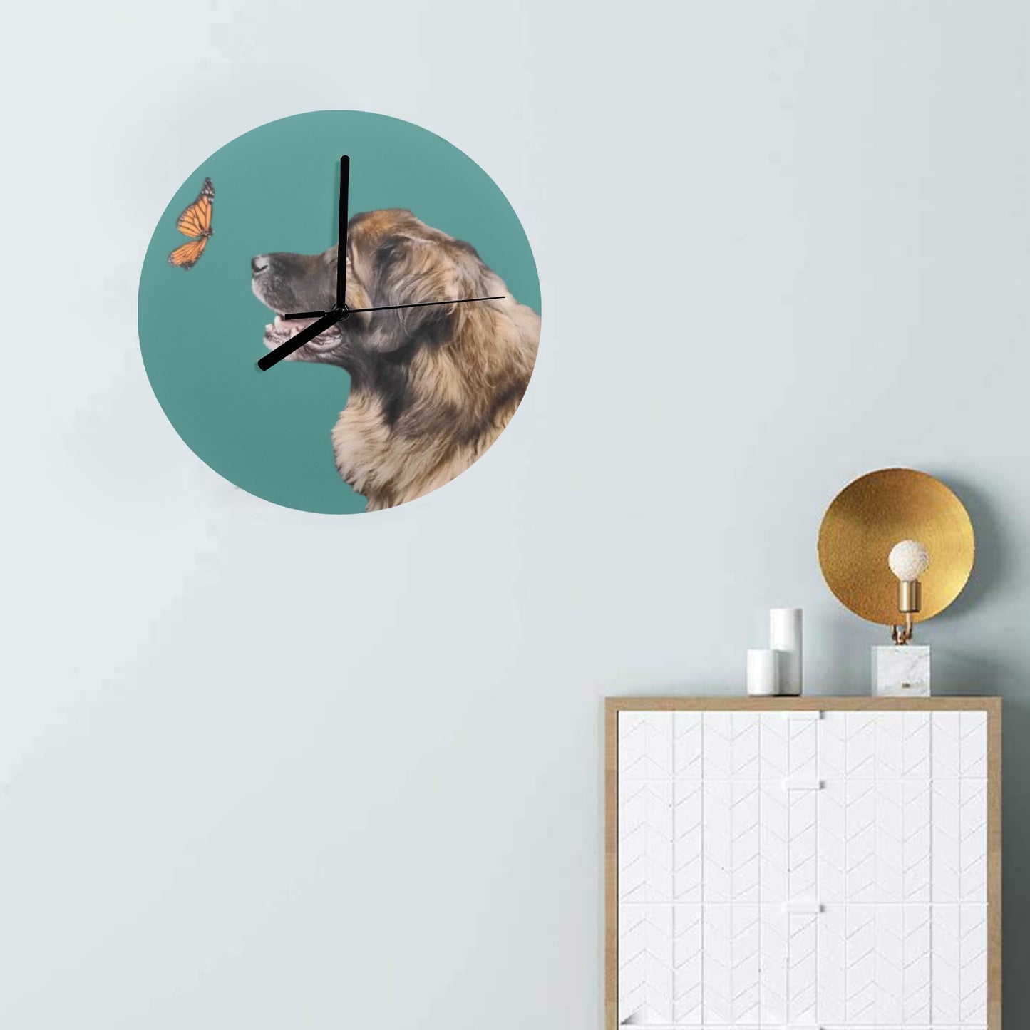 Leonberger Butterfly Clock - WagALotBowWow