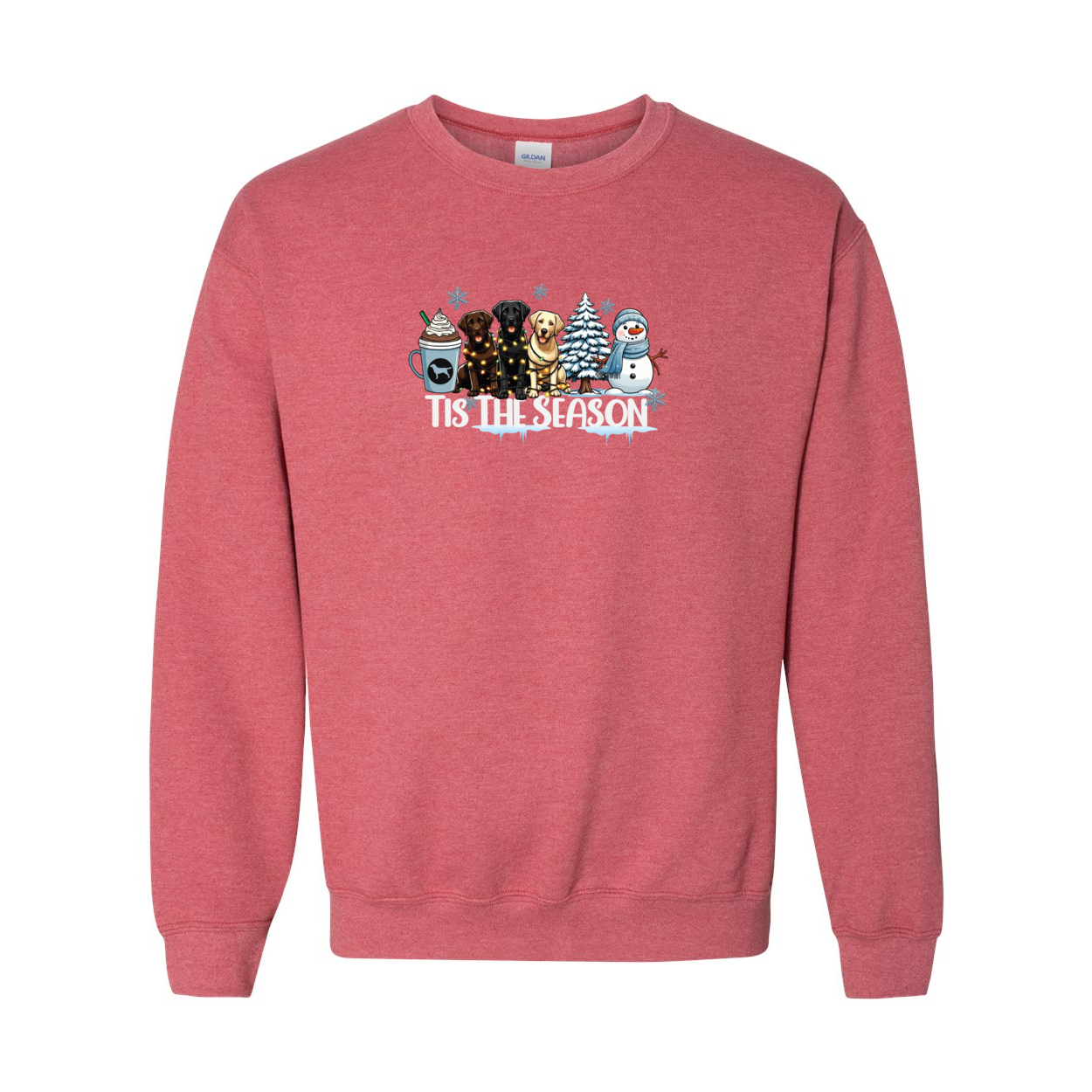 Labrador Tis The Season Winter Heavy Blend Crewneck Sweatshirt - WagALotBowWow