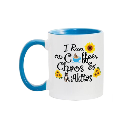 Chaos Akita Sunflower Mug 11oz - WagALotBowWow