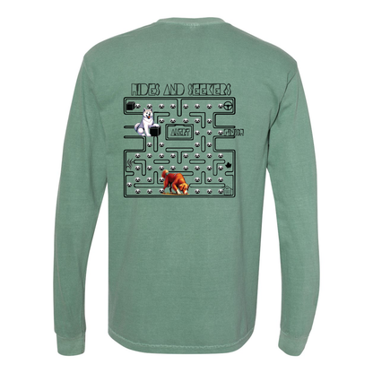 River Maze Scent Garment Dyed Heavyweight Ringspun Long Sleeve T-Shirt - WagALotBowWow