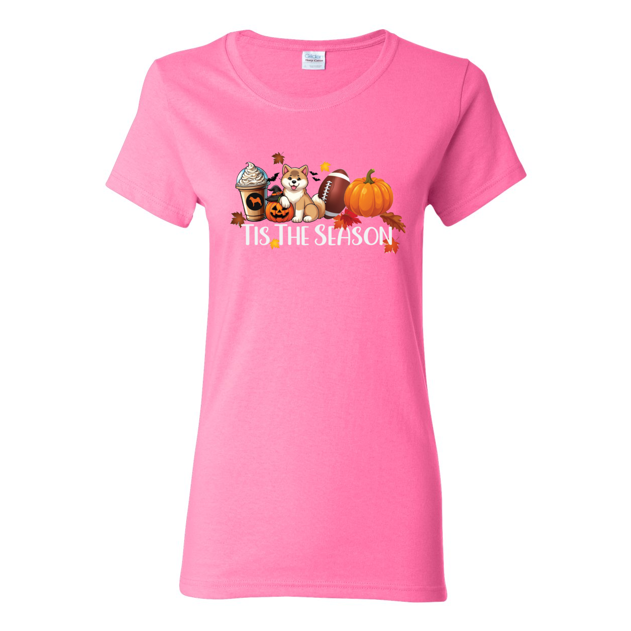 Tis The Season Akita Pumpkin Heavy Cotton Women's Short Sleeve T-Shirt - WagALotBowWow