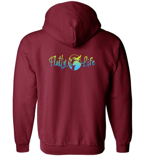 Flatty Life Gildan Zip Hoodie Front/Back - WagALotBowWow