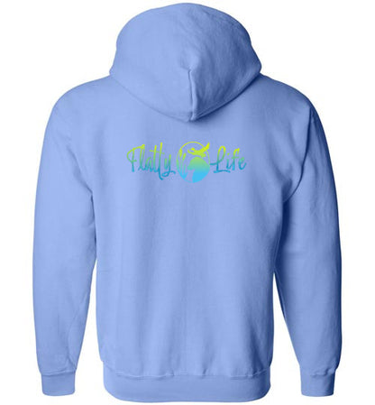 Flatty Life Gildan Zip Hoodie Front/Back - WagALotBowWow