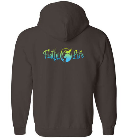 Flatty Life Gildan Zip Hoodie Front/Back - WagALotBowWow