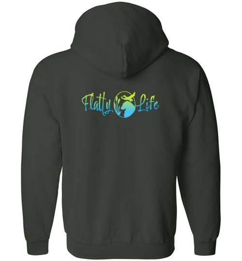 Flatty Life Gildan Zip Hoodie Front/Back - WagALotBowWow