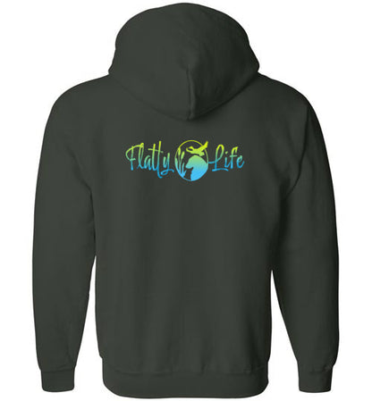 Flatty Life Gildan Zip Hoodie Front/Back - WagALotBowWow