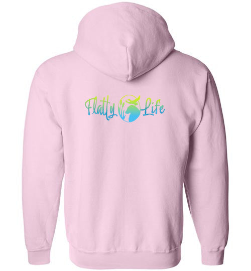 Flatty Life Gildan Zip Hoodie Front/Back - WagALotBowWow
