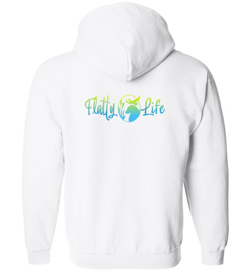 Flatty Life Gildan Zip Hoodie Front/Back - WagALotBowWow