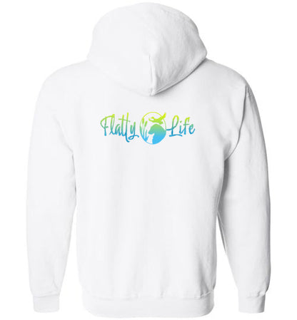 Flatty Life Gildan Zip Hoodie Front/Back - WagALotBowWow