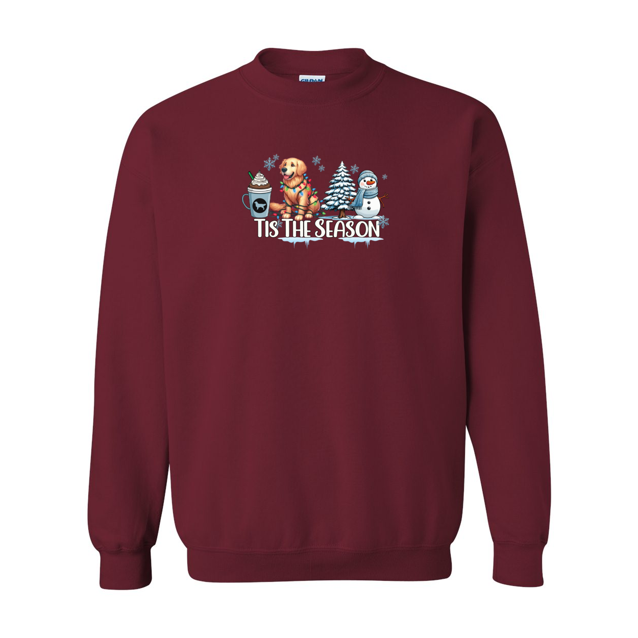 Golden Tis The Season Winter Heavy Blend Crewneck Sweatshirt - WagALotBowWow