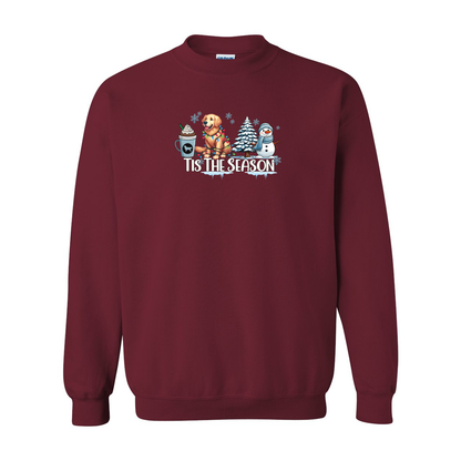Golden Tis The Season Winter Heavy Blend Crewneck Sweatshirt - WagALotBowWow