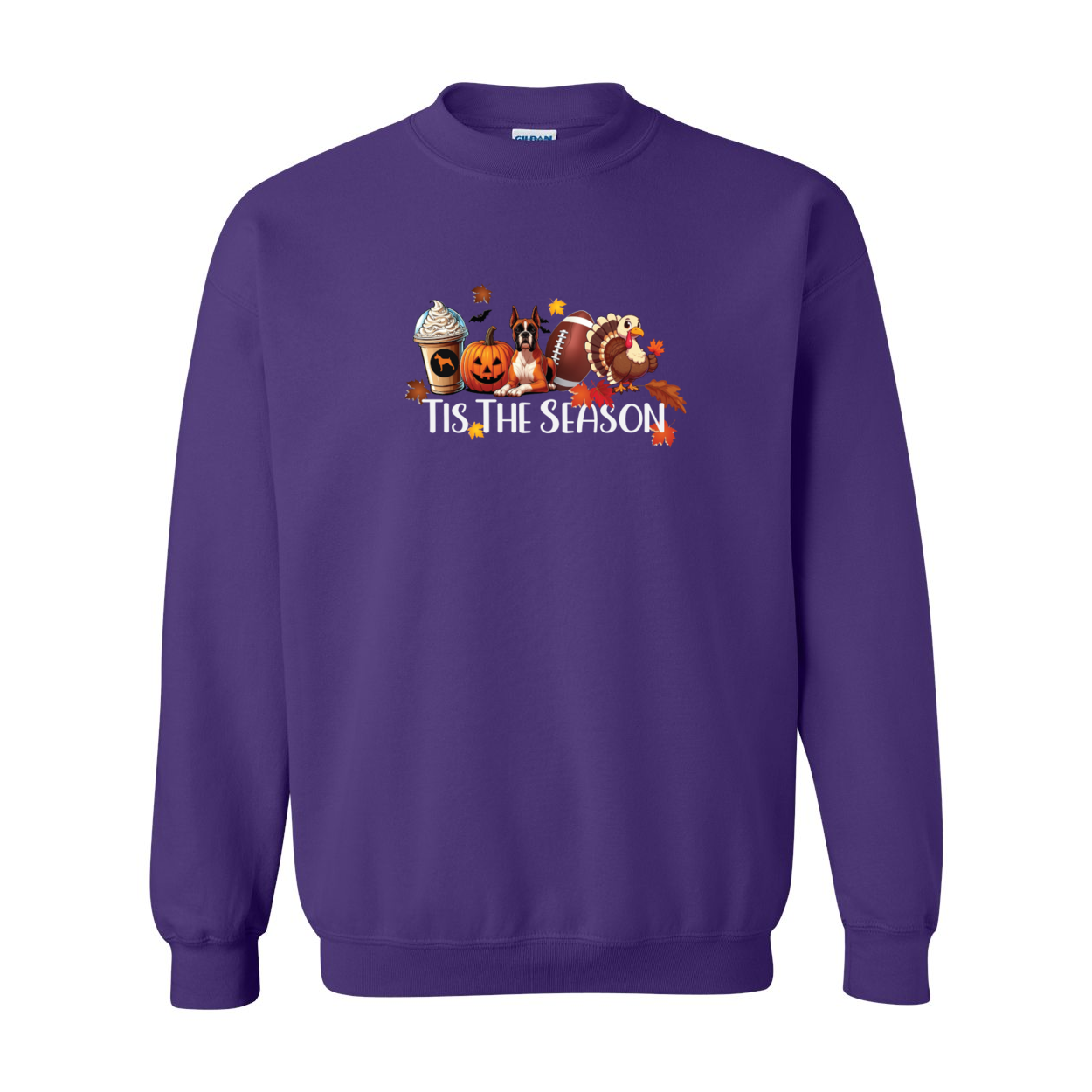 Boxer Tis The Season Turkey Heavy Blend Crewneck Sweatshirt - WagALotBowWow