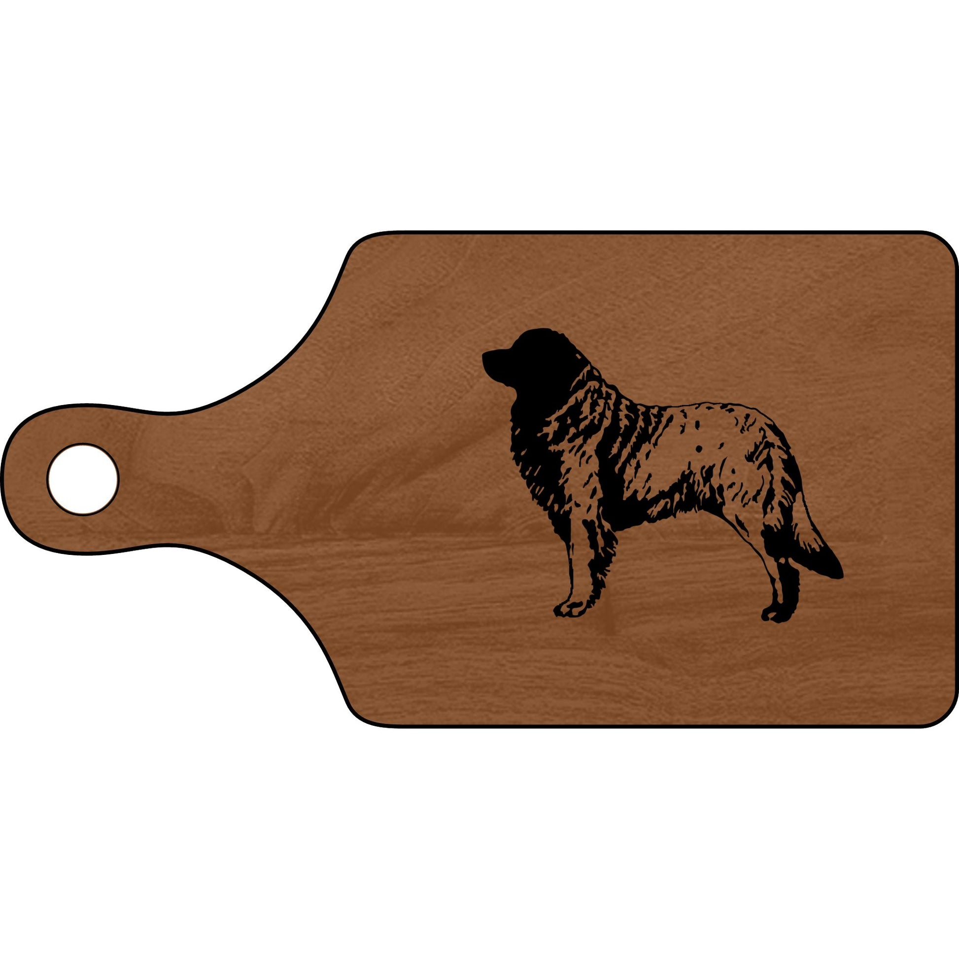 Engraved Cutting Board with dog silhouette design or logo, perfect for home chefs who appreciate unique kitchen decor.