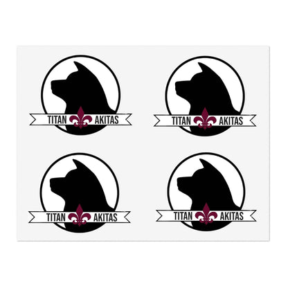 Titan Akitas Sticker Sheet — Dog Silhouette Decal Pack