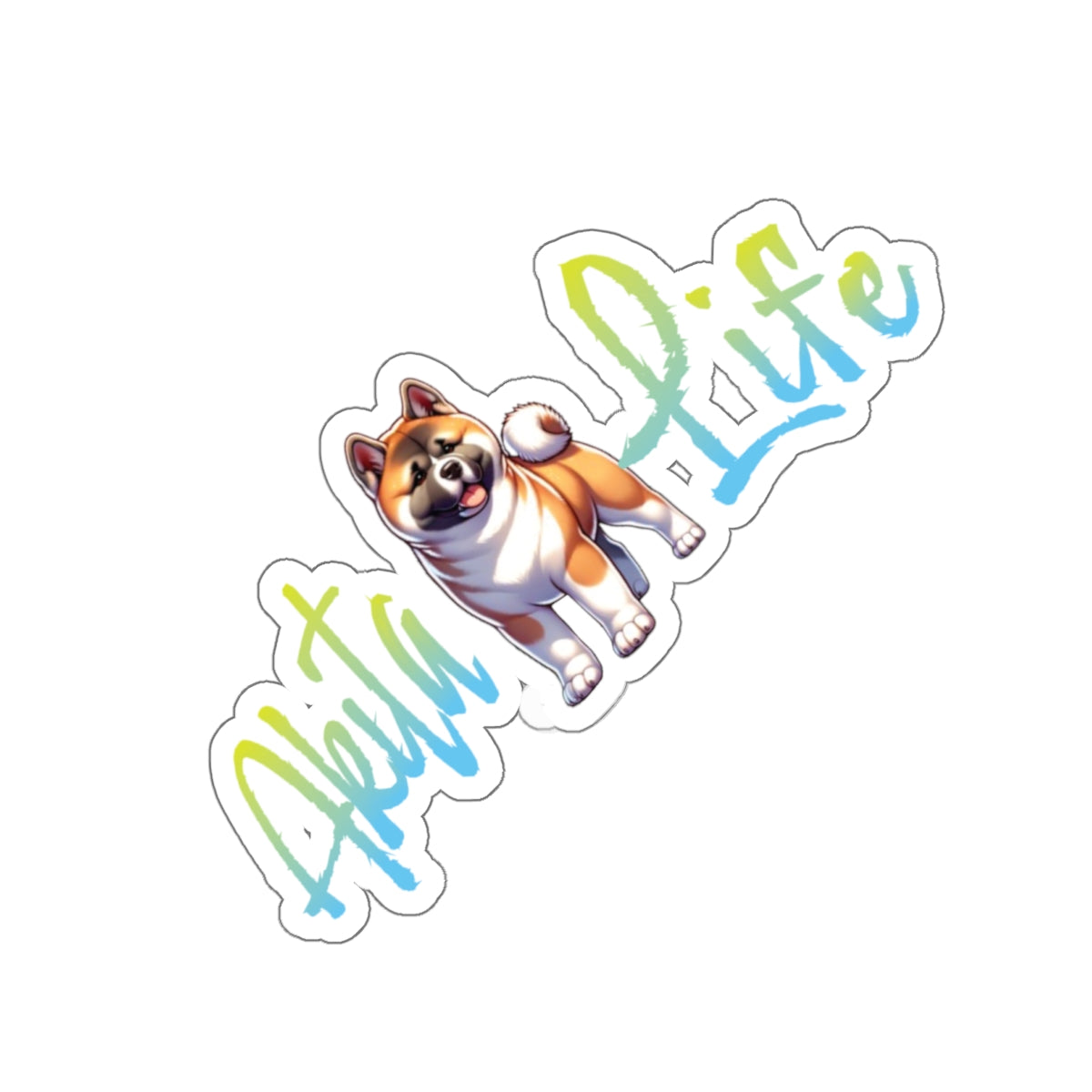 Akita Life Fawn Kiss-Cut Stickers - WagALotBowWow
