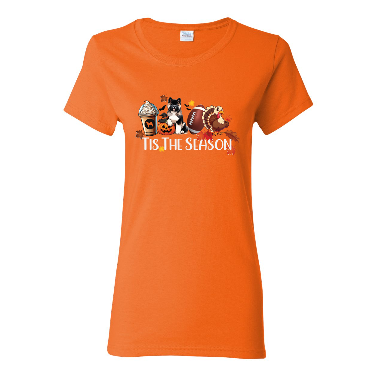 Tis The Season Akita Turkey Heavy Cotton Women's Short Sleeve T-Shirt - WagALotBowWow