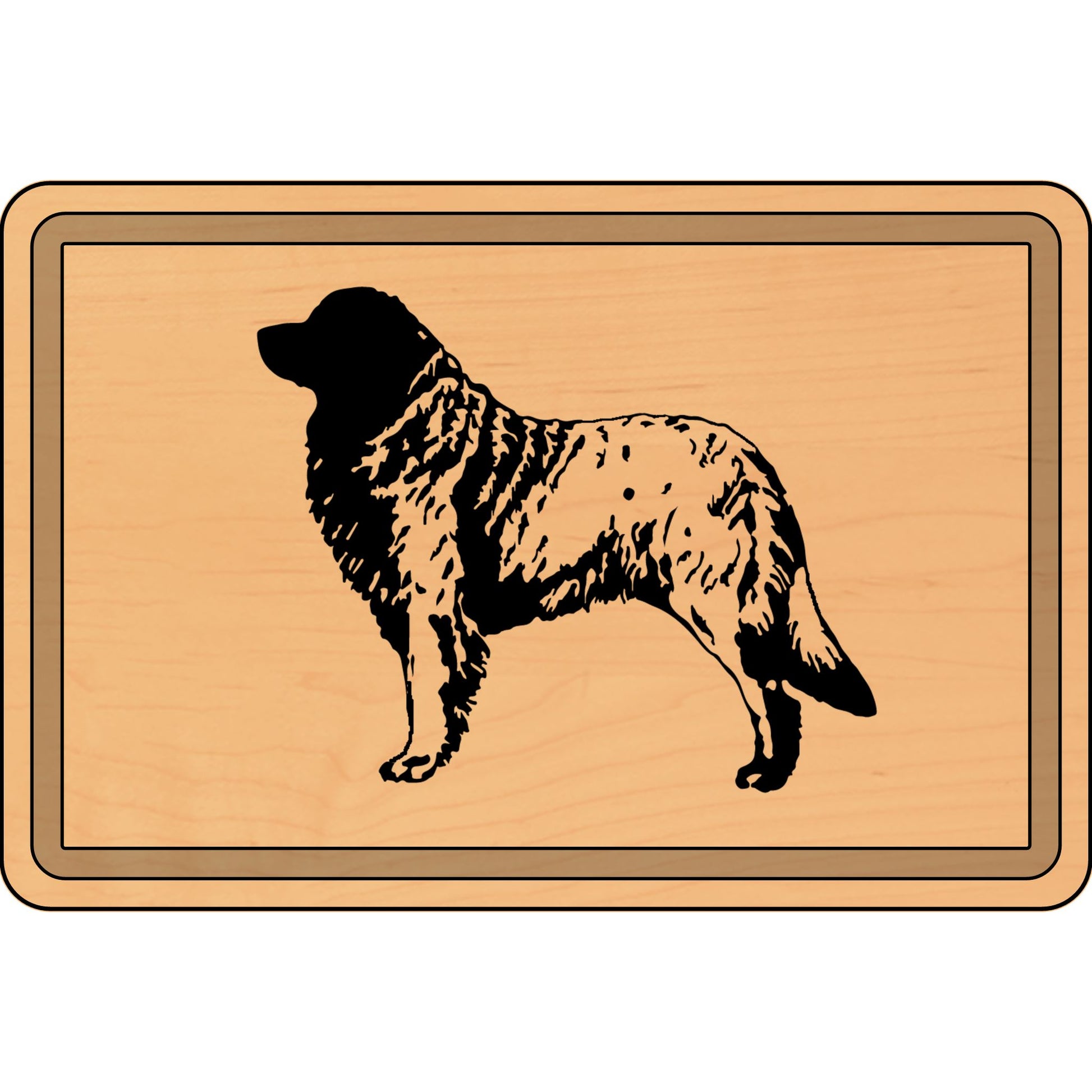 Engraved Cutting Board with dog silhouette design or logo, perfect for home chefs who appreciate unique kitchen decor.