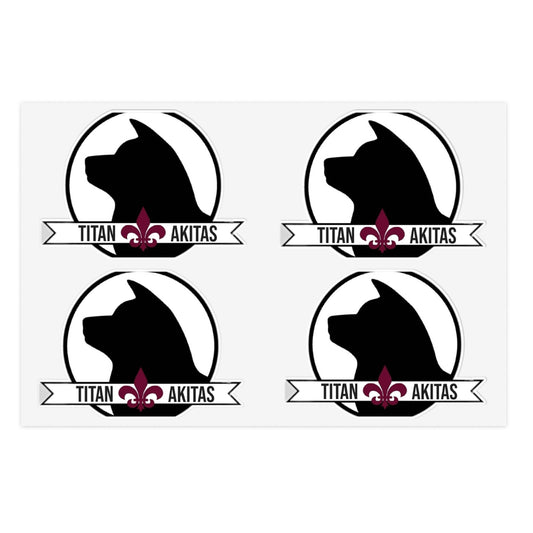 Titan Akitas Sticker Sheet — Dog Silhouette Decal Pack