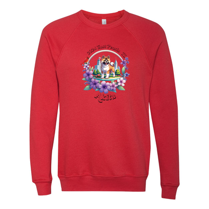 IL Akita Bella+Canvas Raglan Crewneck Sweatshirt Light Colors - WagALotBowWow