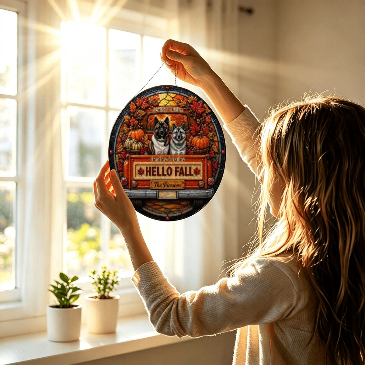 Stained Glass Suncatcher Window Hanging (Made in USA)