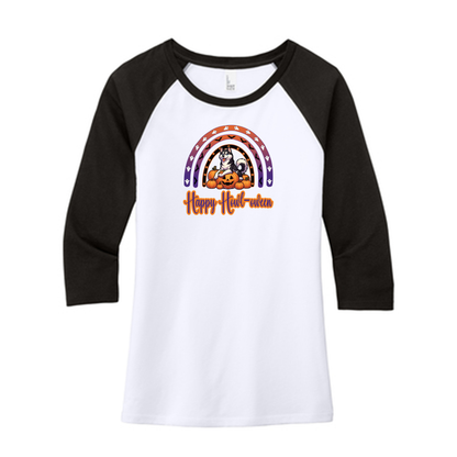 Siberian Husky Howl-oween DM136L District ® Women’s Perfect Tri ® 3/4-Sleeve Raglan - WagALotBowWow
