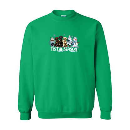 Labrador Tis The Season Winter Heavy Blend Crewneck Sweatshirt - WagALotBowWow