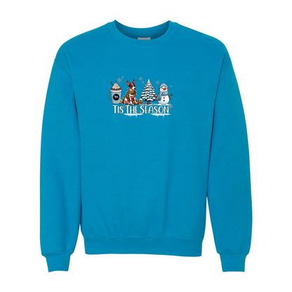 Rat Terrier Tis The Season Winter Heavy Blend Crewneck Sweatshirt - WagALotBowWow