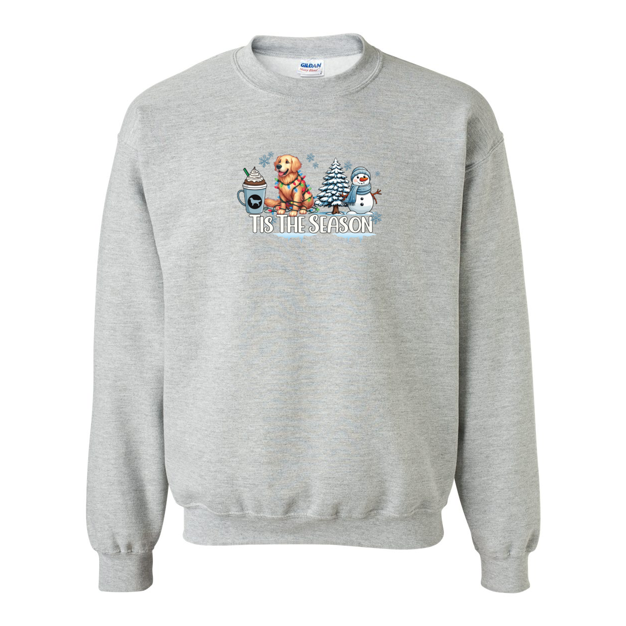 Golden Tis The Season Winter Heavy Blend Crewneck Sweatshirt - WagALotBowWow