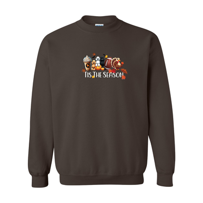 Poodle Tis The Season Fall Heavy Blend Crewneck Sweatshirt - WagALotBowWow