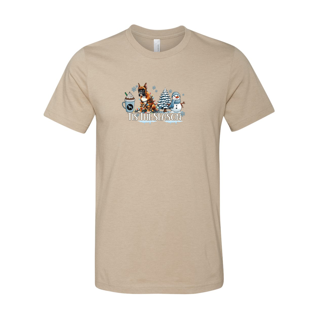 Boxer Tis The Season Winter Unisex Short Sleeve Jersey Tee - WagALotBowWow