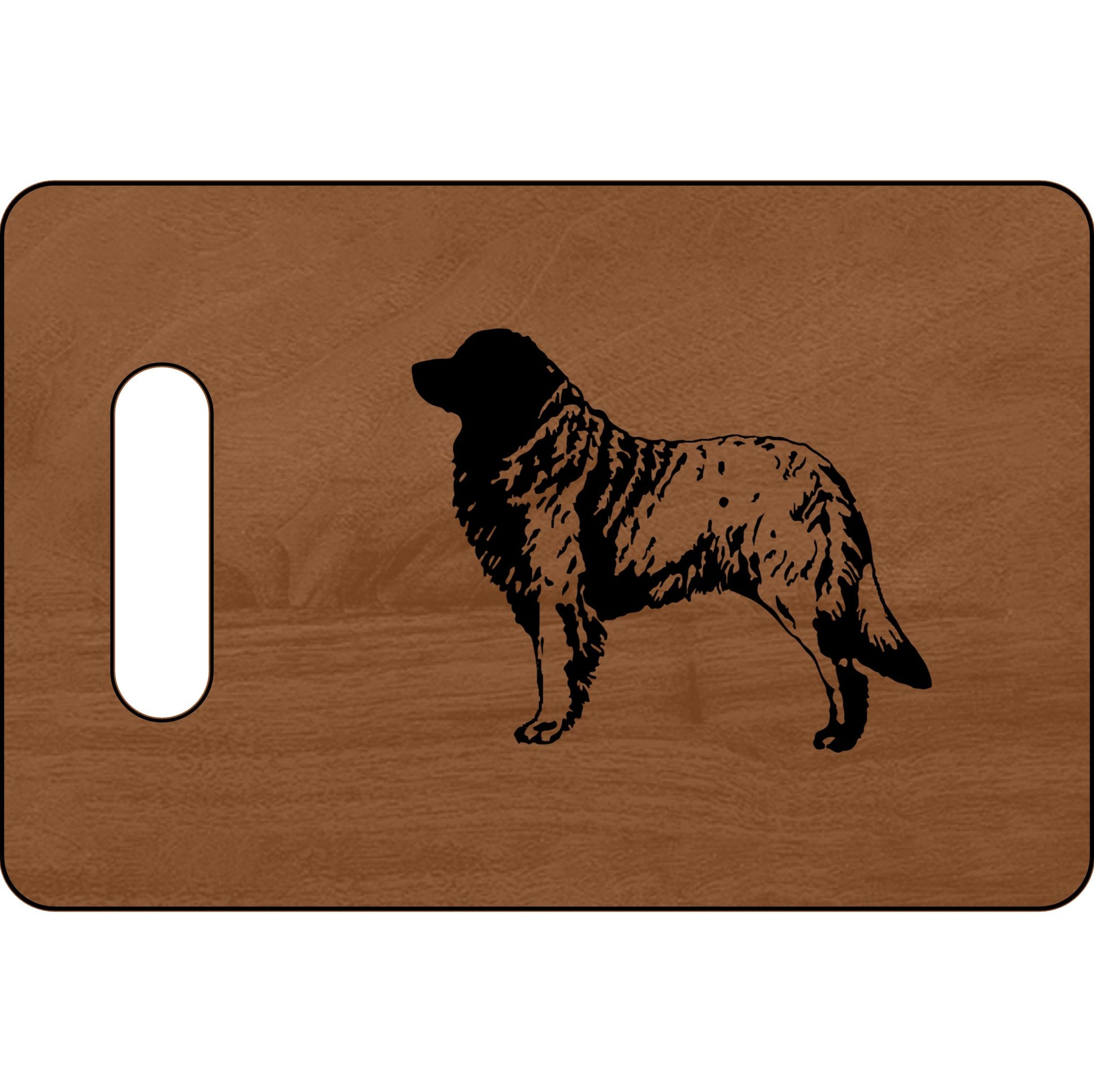 Engraved Cutting Board with dog silhouette design or logo, perfect for home chefs who appreciate unique kitchen decor.
