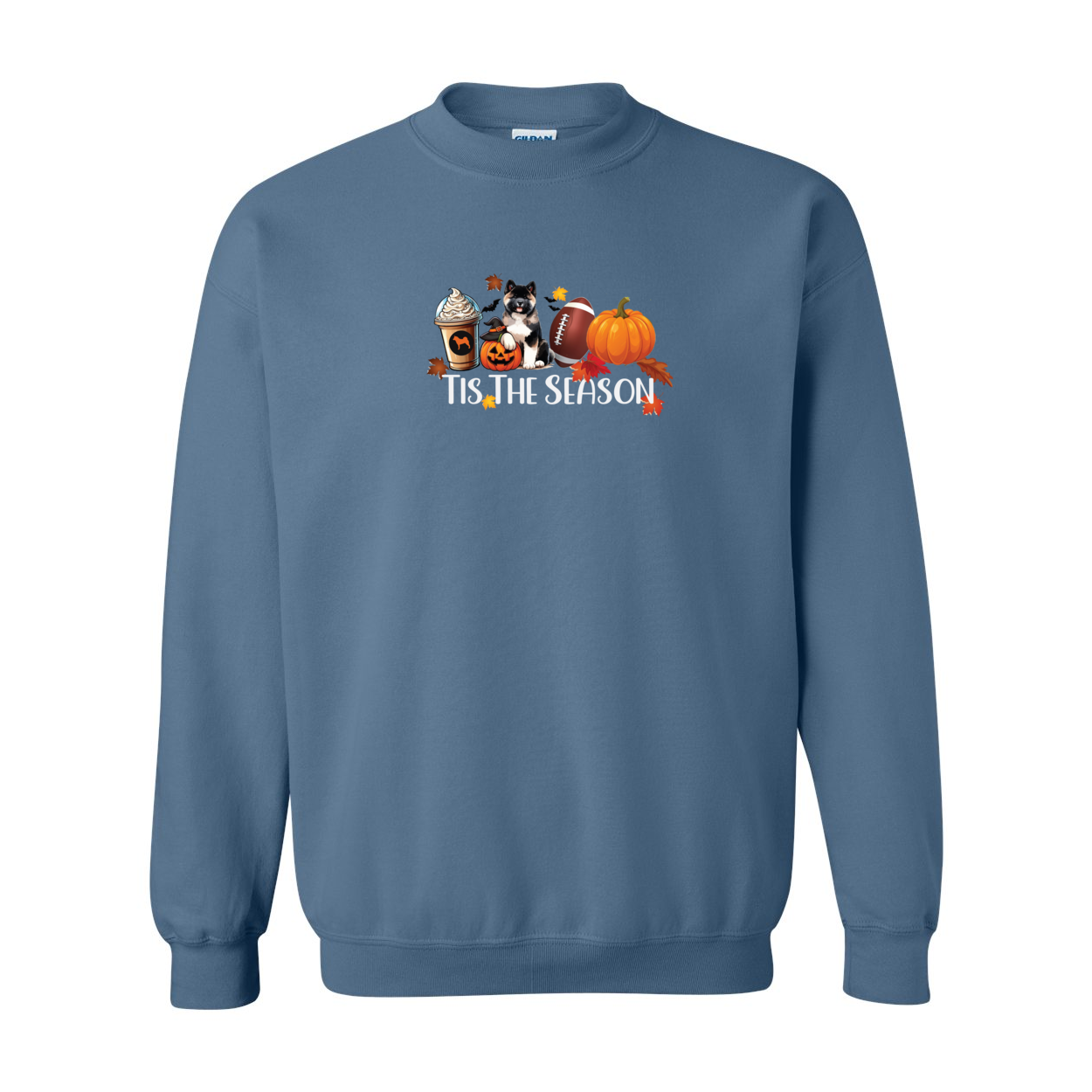 Akita Tis The Season Pumpkin Gildan Sweatshirt - WagALotBowWow