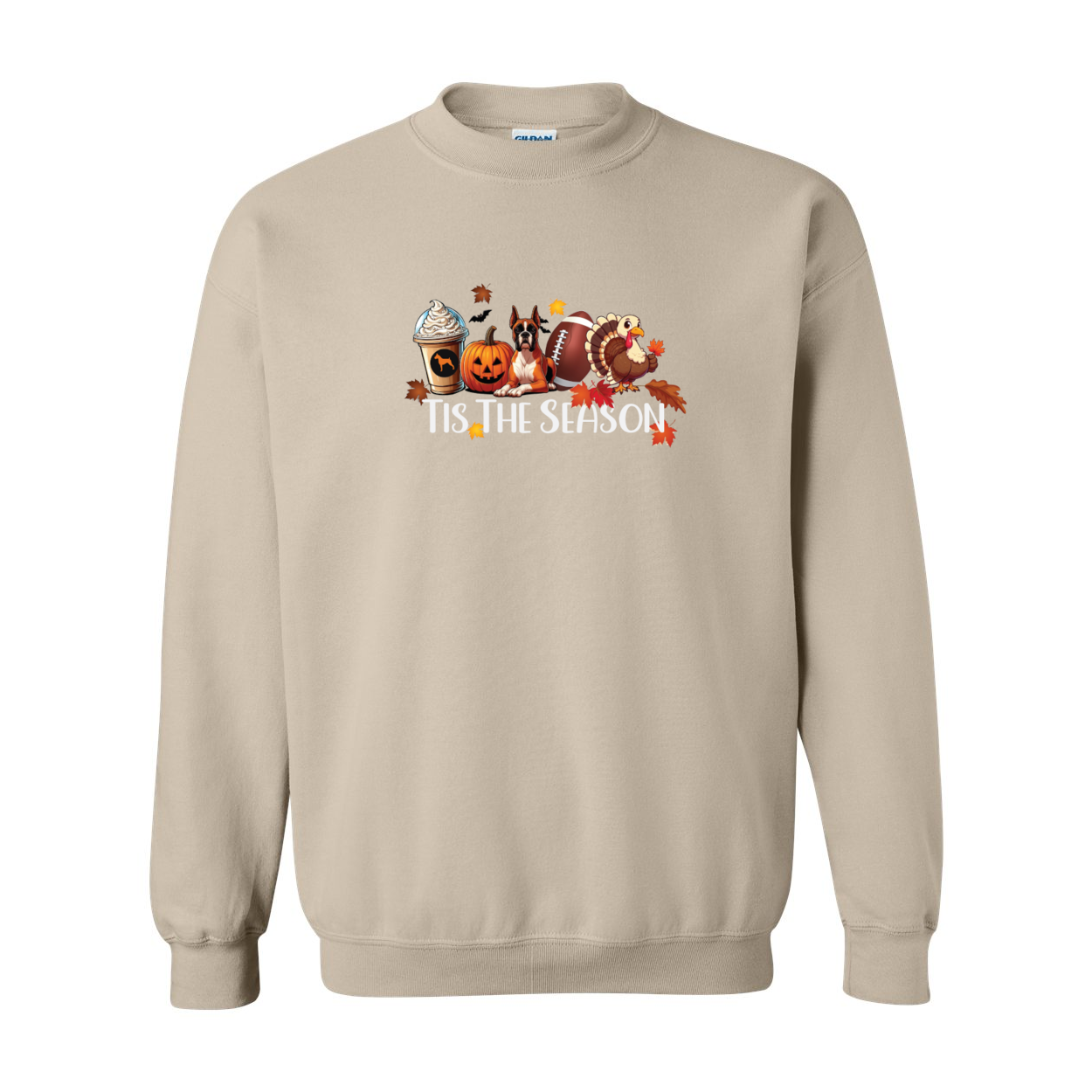 Boxer Tis The Season Turkey Heavy Blend Crewneck Sweatshirt - WagALotBowWow