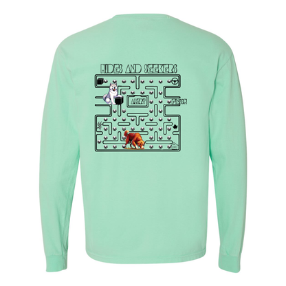 River Maze Scent Garment Dyed Heavyweight Ringspun Long Sleeve T-Shirt - WagALotBowWow