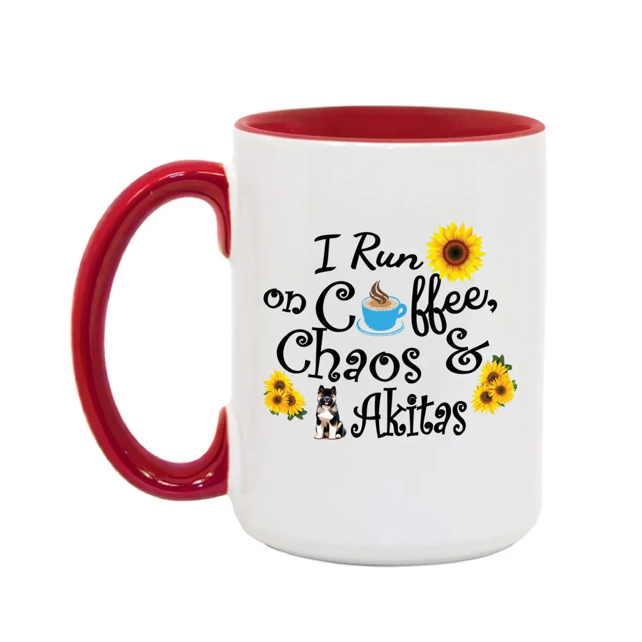 15oz Coffee, Chaos, Akitas Sunflower - WagALotBowWow