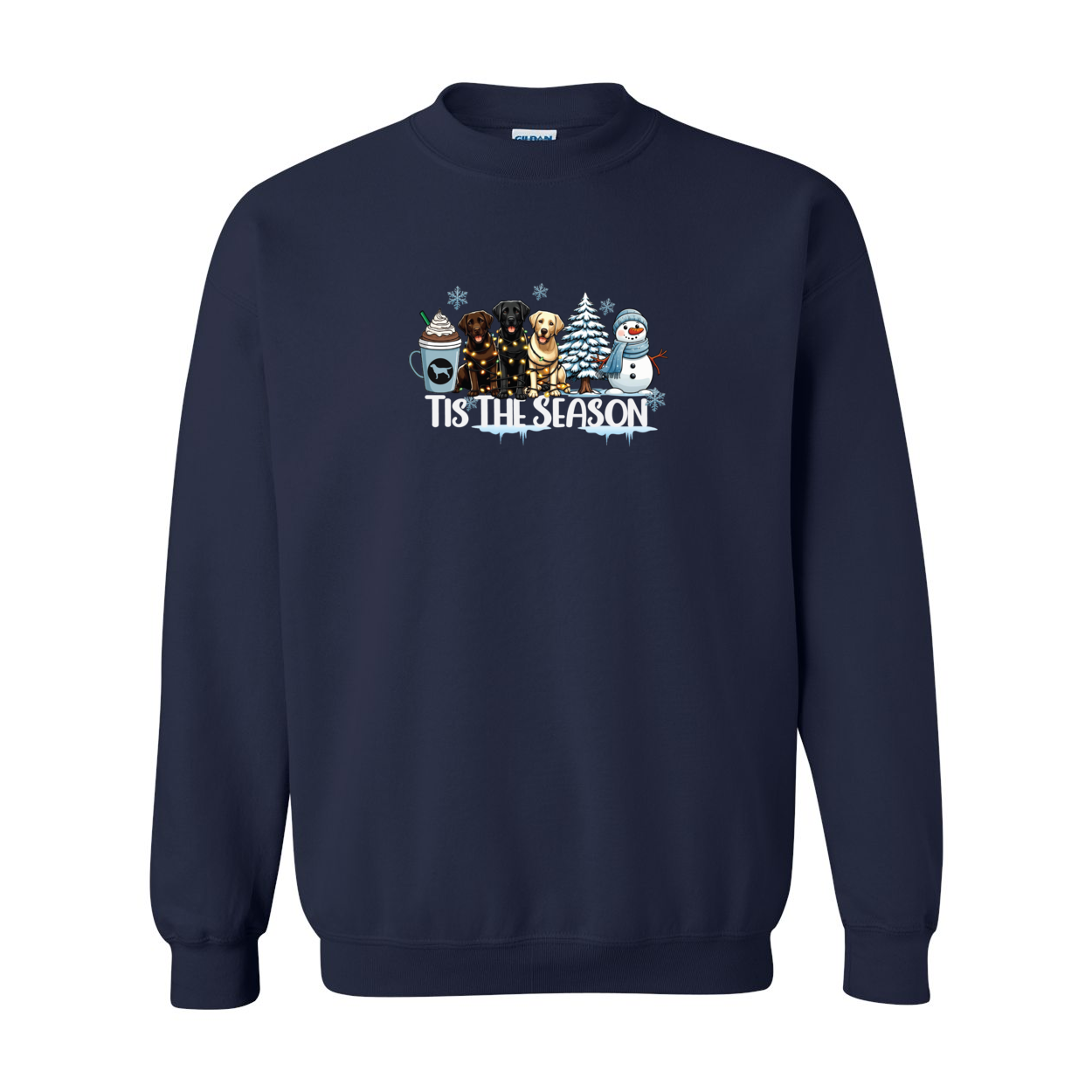 Labrador Tis The Season Winter Heavy Blend Crewneck Sweatshirt - WagALotBowWow