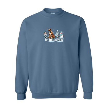 Boxer Tis The Season Winter Heavy Blend Crewneck Sweatshirt - WagALotBowWow
