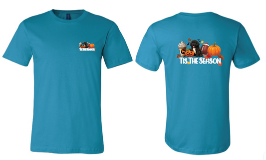 Fall Tis The Season Working Dog Breed Unisex SS Front/Back Print Blues - WagALotBowWow