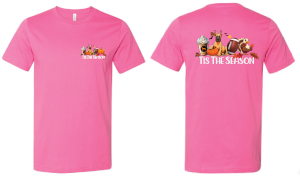 Fall Tis The Season Working Dog Breed Unisex SS Front/Back Print Pinks/Purples - WagALotBowWow